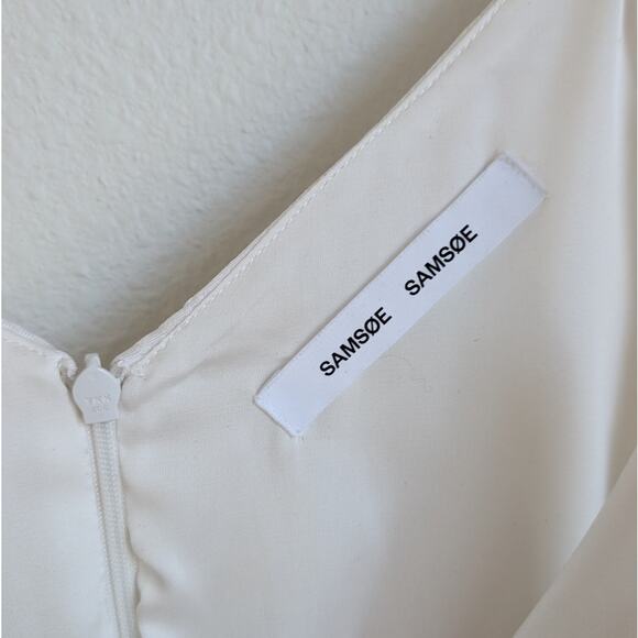 Samsoe Samsoe Warm White Grant Jacquard-Woven Sleeveless Midi Dress, size M - Picture 5 of 12